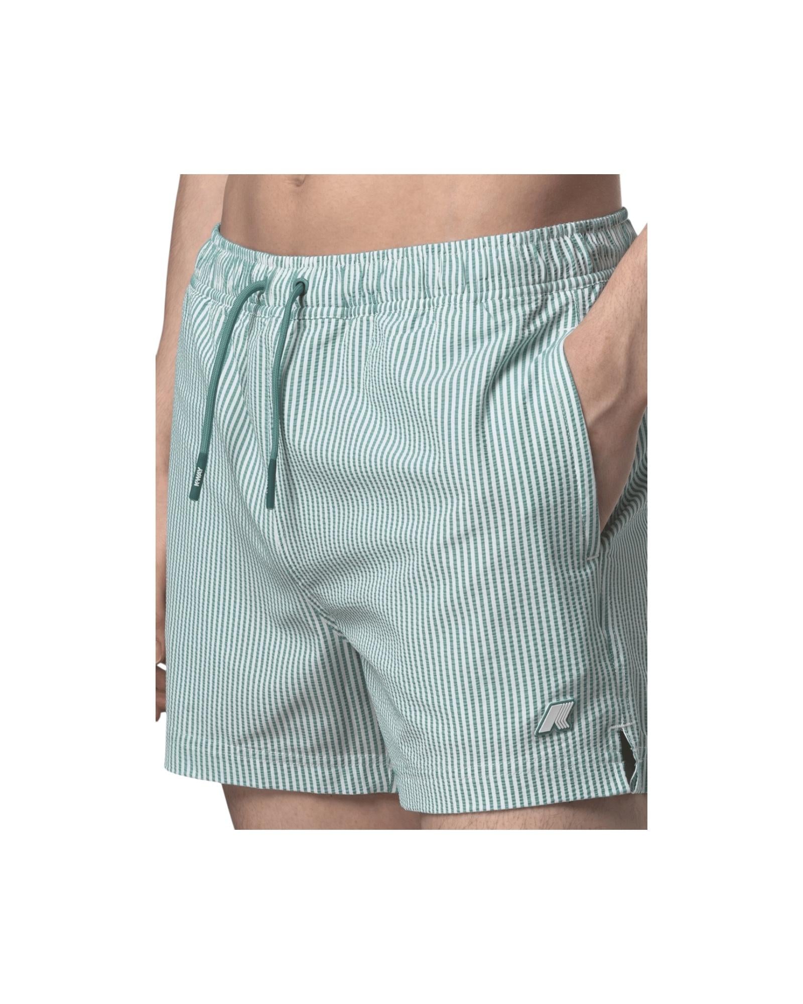 Costume a righe White Green mine K8141KW C0H K-WAY 