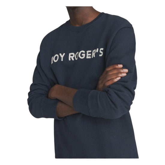 Felpa girocollo con logo ricamato Blue RRU90005CN66XXXX C00048 ROY ROGER'S 
