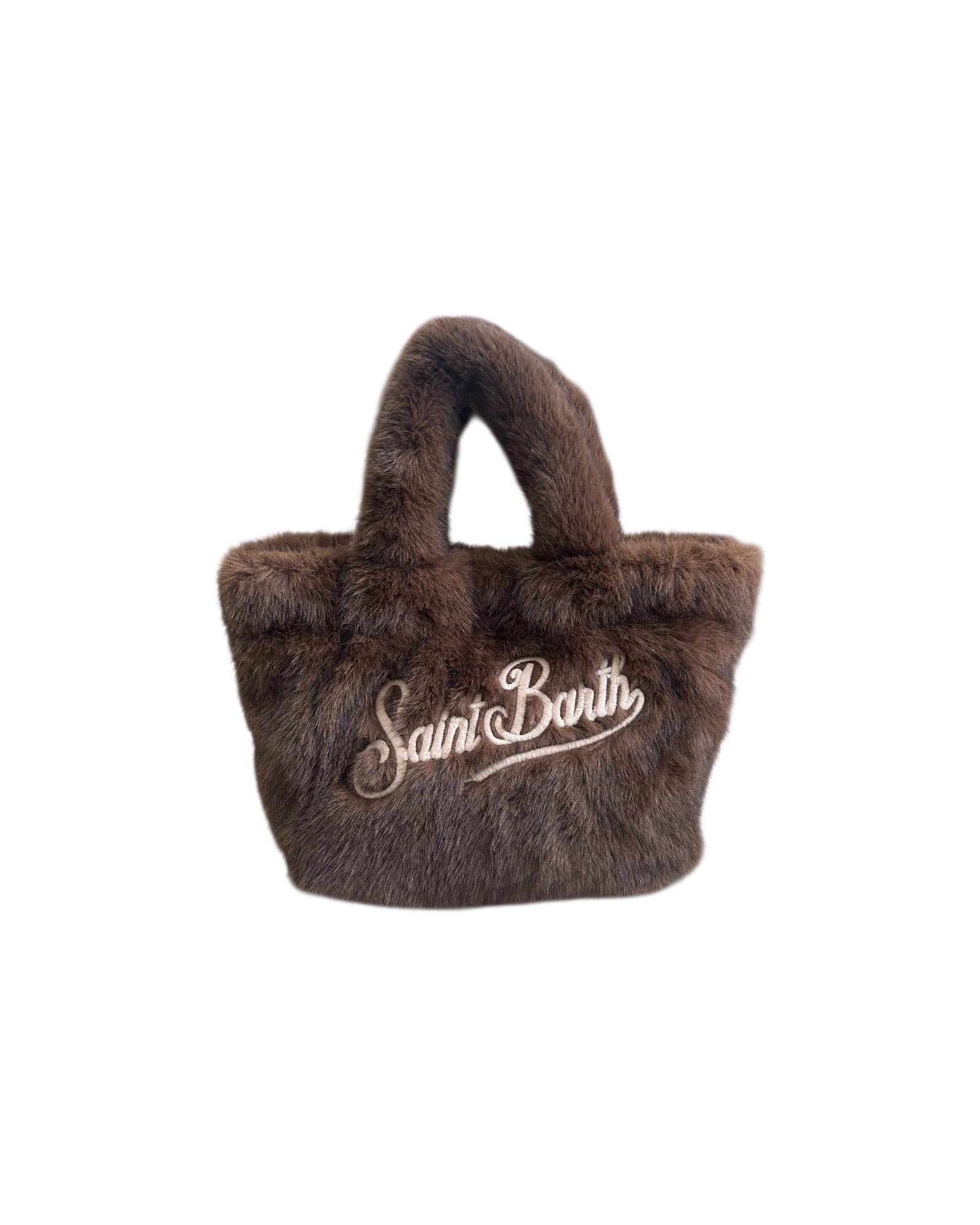 Borsa morbida a mano Vanity Mini Soft in faux fur Marrone VAMI021 01453I MC2 SAINT BARTH