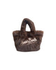 Borsa morbida a mano Vanity Mini Soft in faux fur Marrone