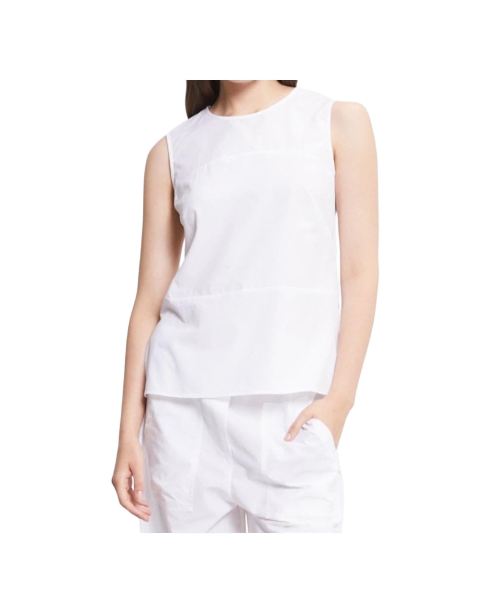 Top in popeline bianco PCH DT9180 BIANCO OTTOD'AME 