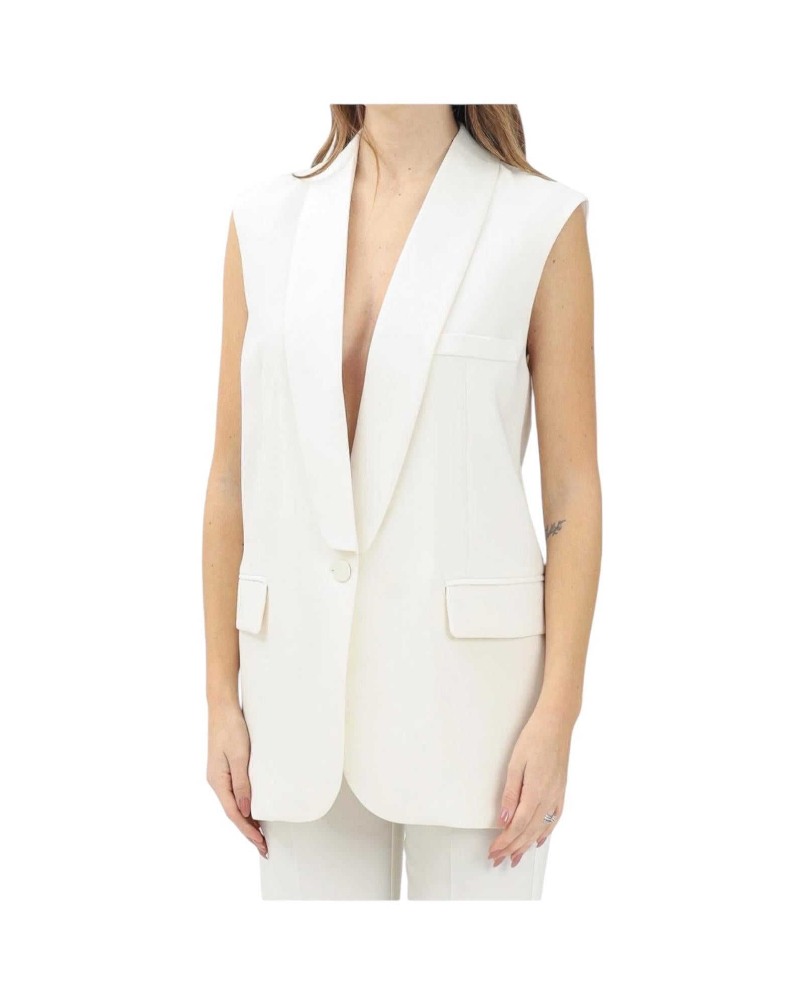 Gilet over con bottone, burro. TD0102 BURRO VICOLO