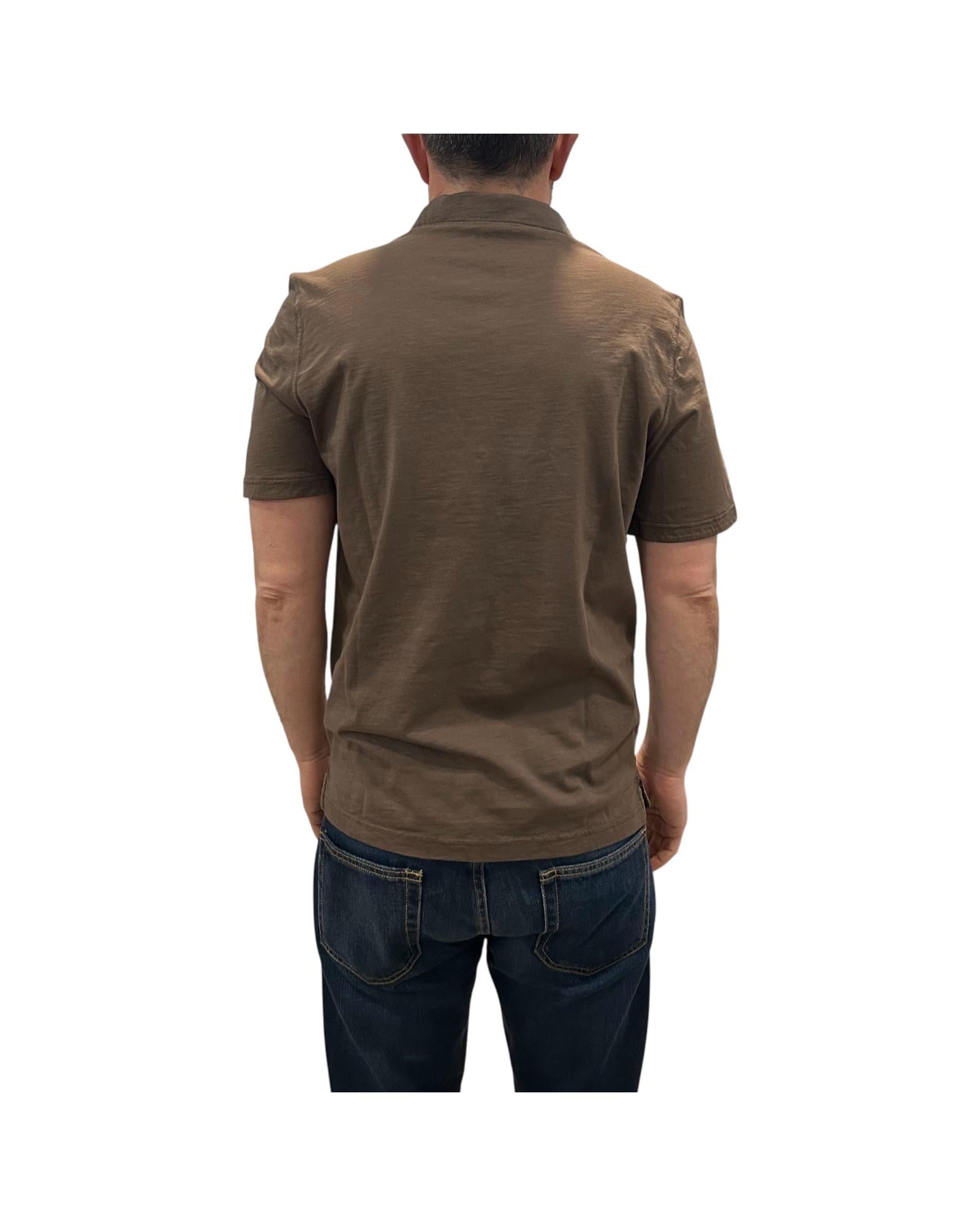 Polo uomo Long Island Fiammata senza bottoni Brown 2006 BROWN BL'KER 