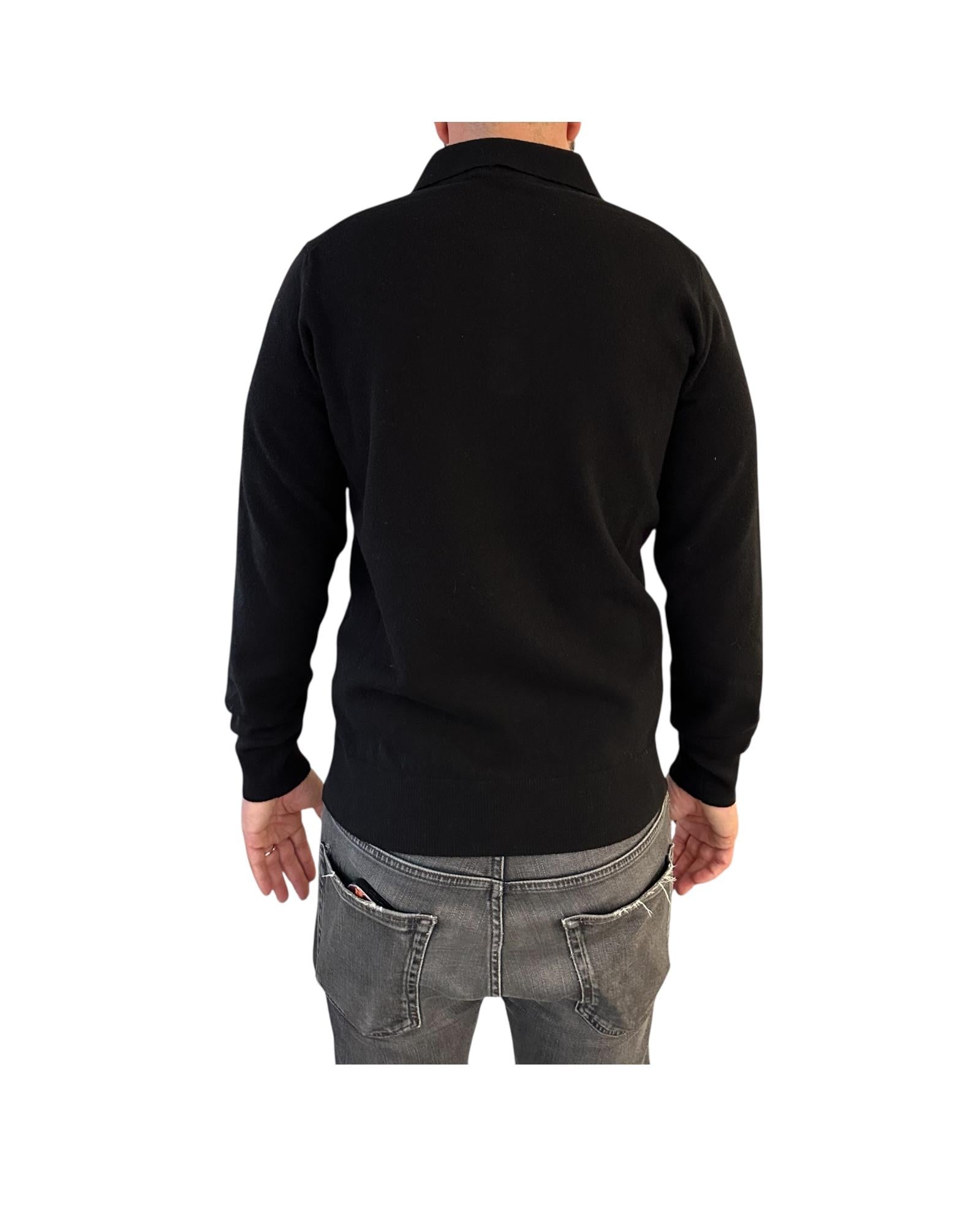 Polo con bottoni in lana Nero 5103 0900 +39MAsq 