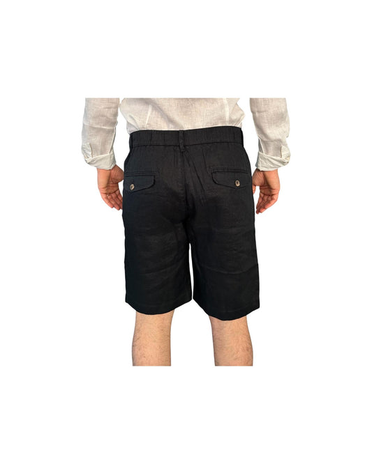 Bermuda in lino Blue Navy AU25S40BE PA1090 NAVY BLUE Alley docks 