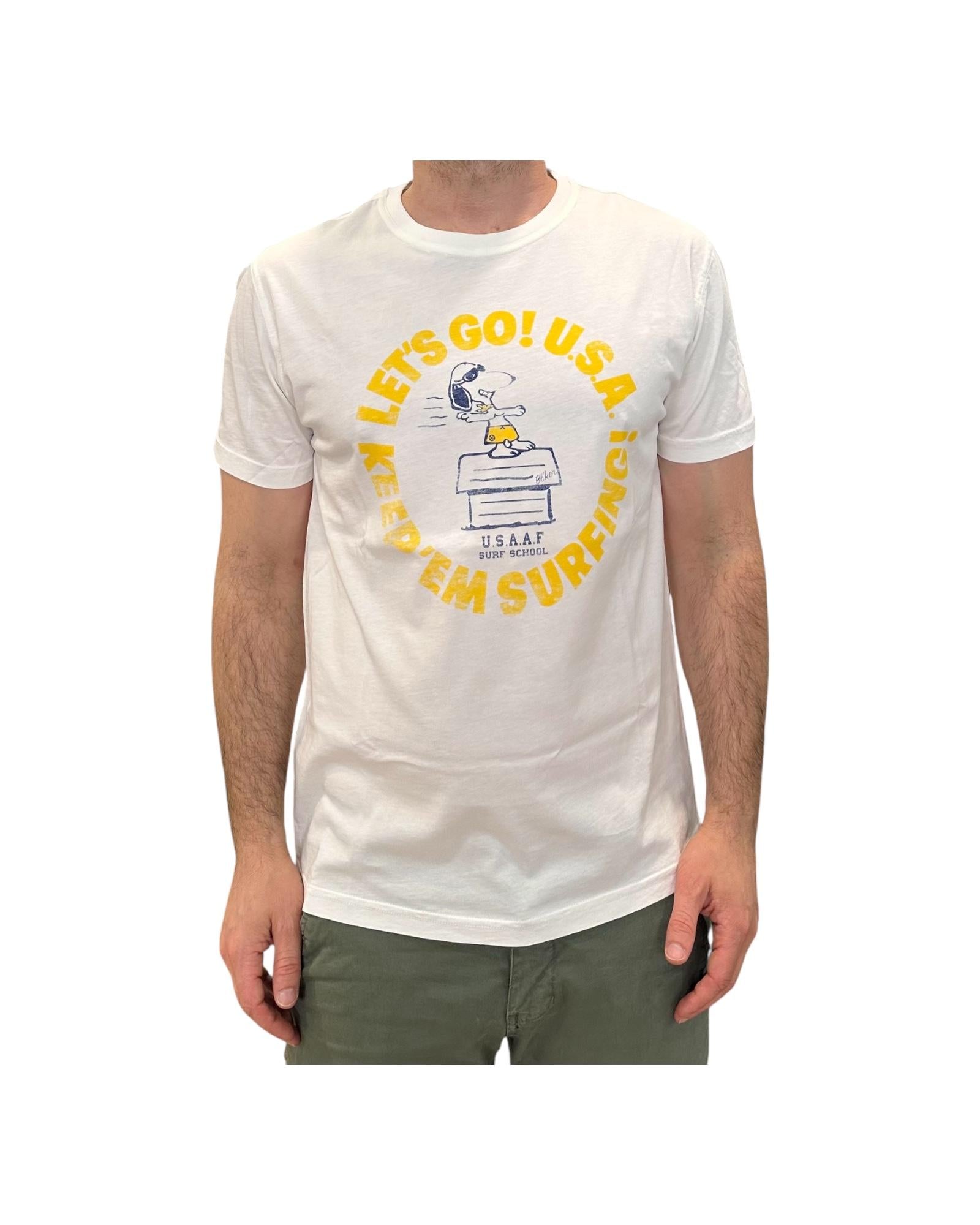 T-shirt uomo Let's Go Keep' em Surfing , white G8000 014 WHITE BL'KER 
