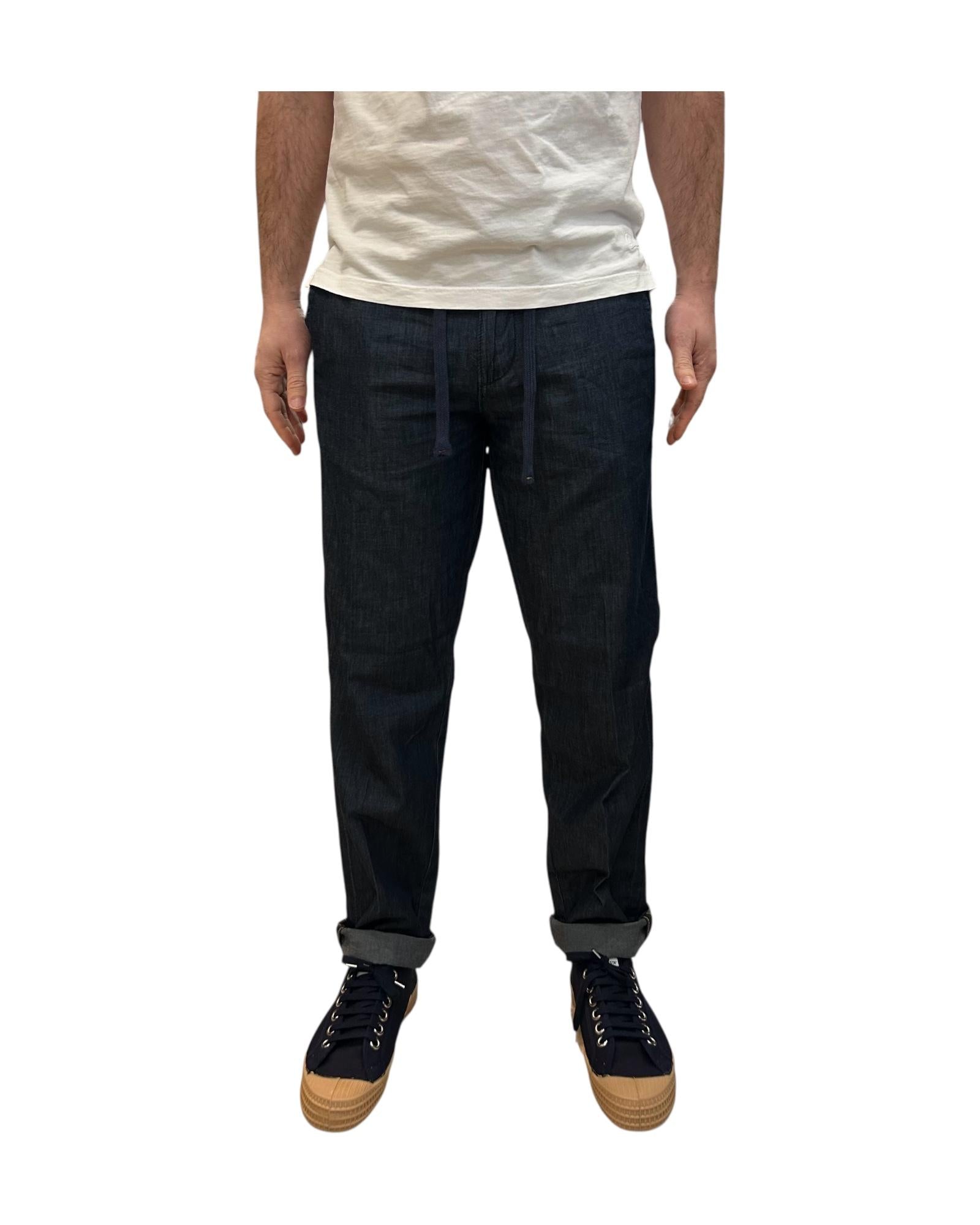 Pantalone in cotone Chambray Dark blue MILES CMBC99 IMPURE 