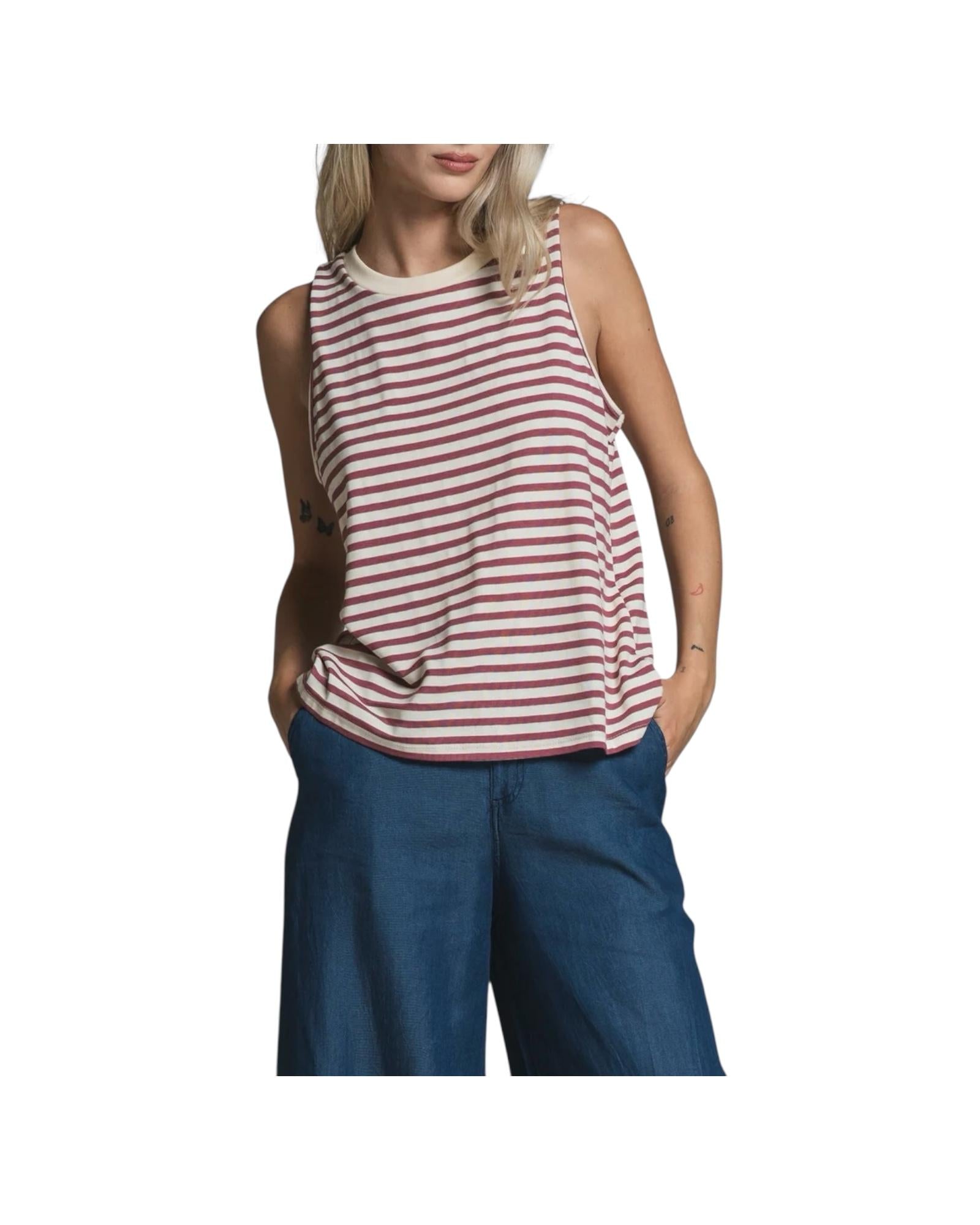 Top con motivo a righe Bordeaux TATE JSO146 IMPURE 