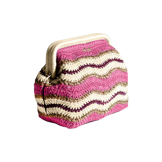 Clutch bag in paglia Fucsia SW0065 FUXIA F**K 