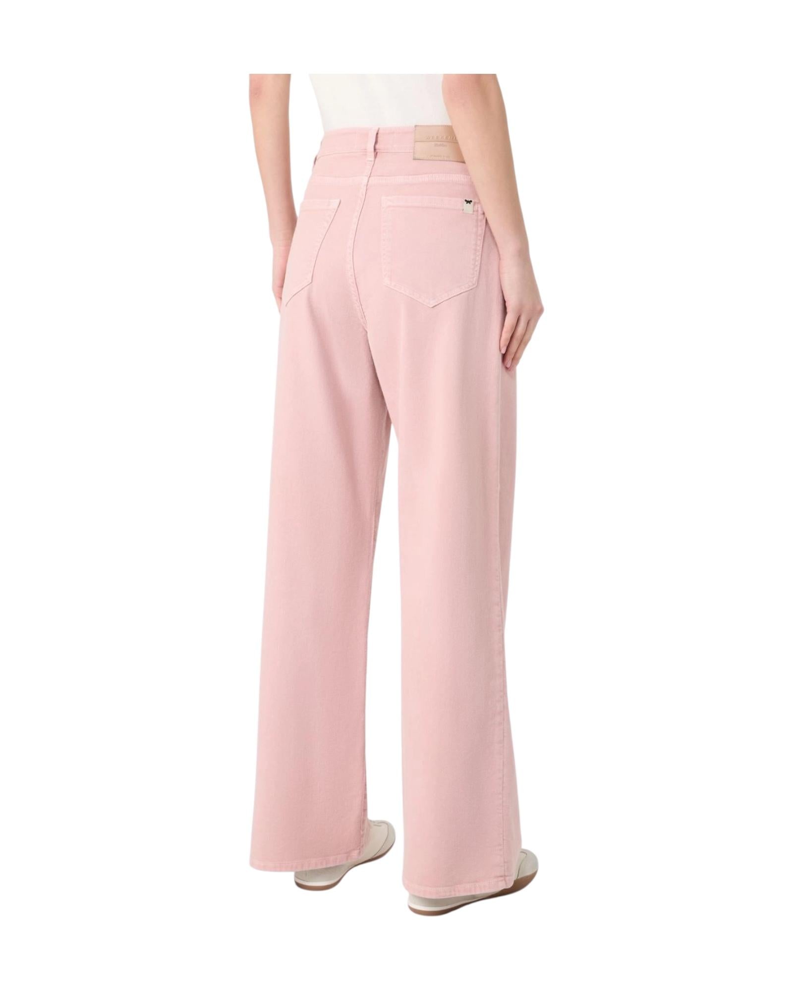 Pantalone Wide leg in drill di cotone Rosa MEDINA 005 MAX MARA WEEKEND