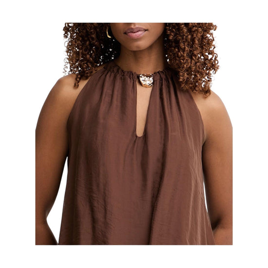 Top in misto seta Cioccolato RFF Q009 232 HAVEONE 