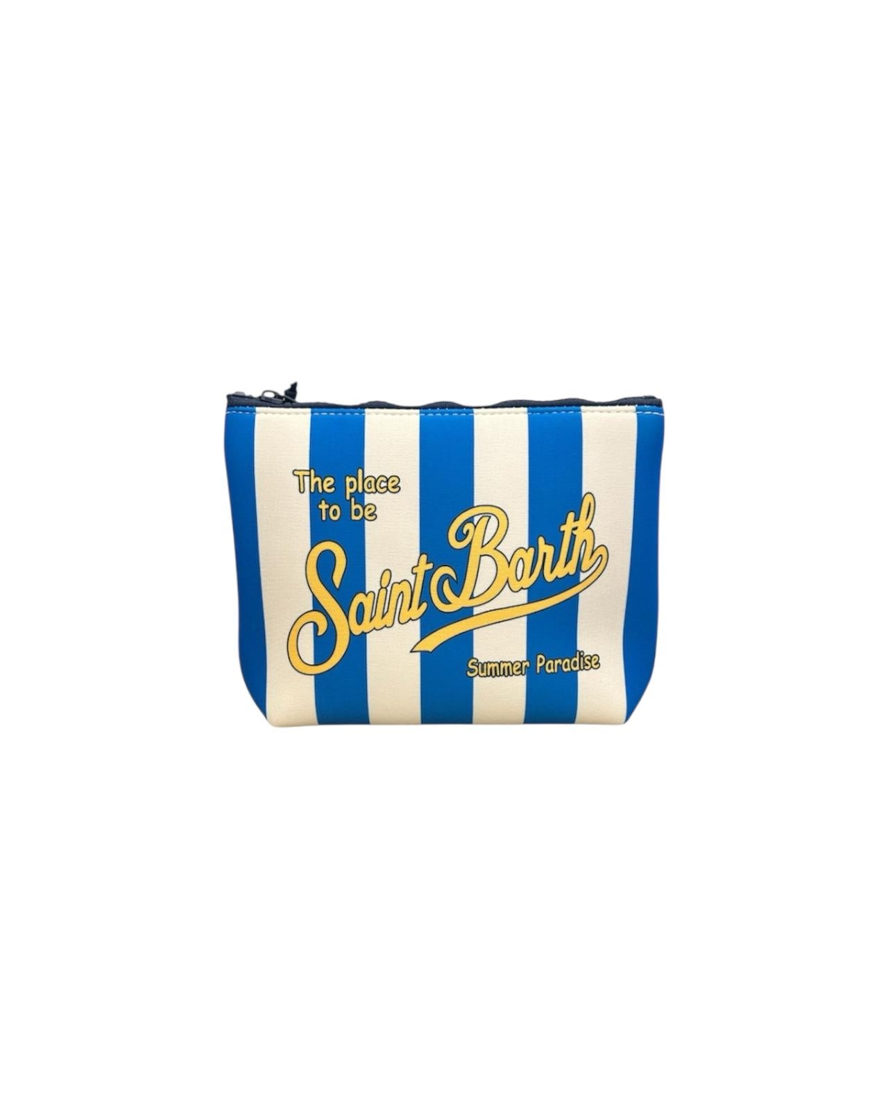 Pochette Aline con stampa a righe blu ALIN001 02320H MC2 SAINT BARTH 