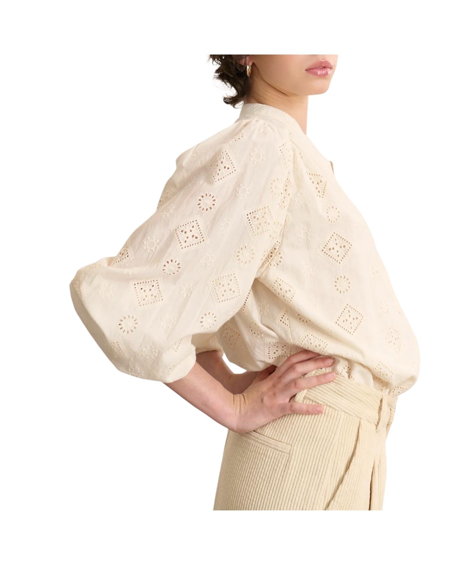 Blusa Ketty in pizzo Ecru 2050 KETTY ECRU GARANCE PARIS 