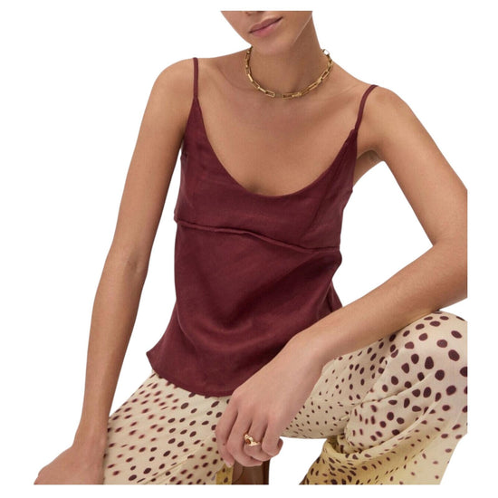Top in lino Merlot MSM DT9279 MERLOT OTTOD'AME 