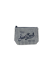 Pochette Aline in lino righe blu