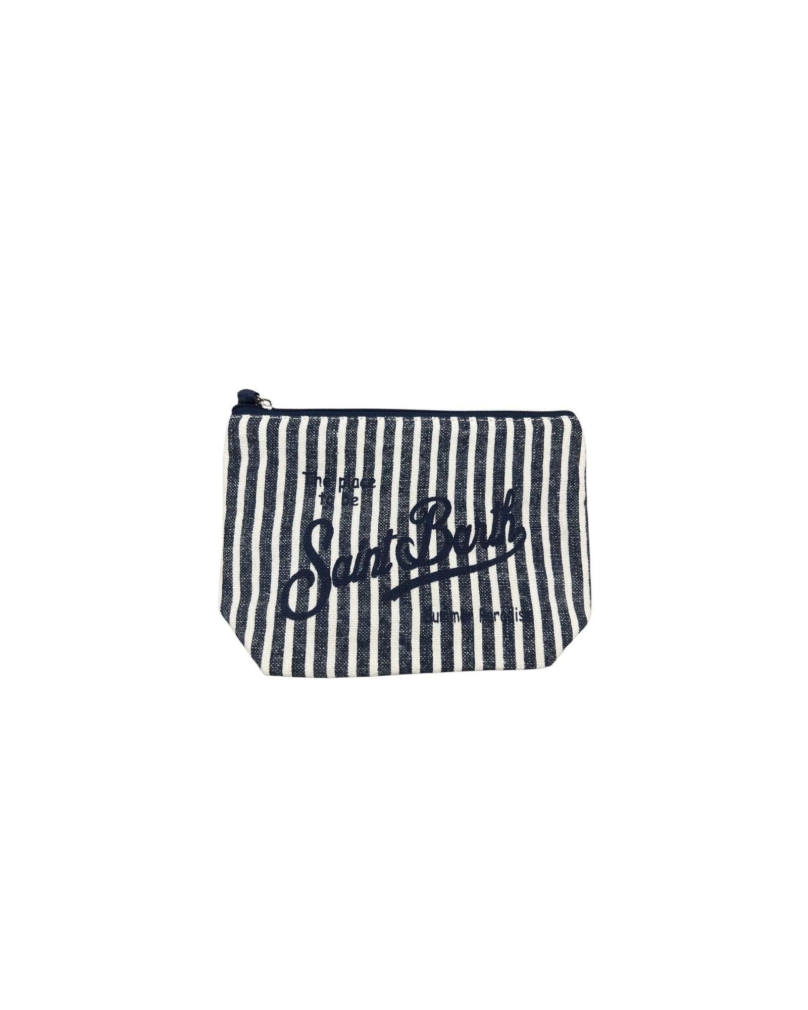 Pochette Aline in lino righe blu ALI0004 02414L MC2 SAINT BARTH 