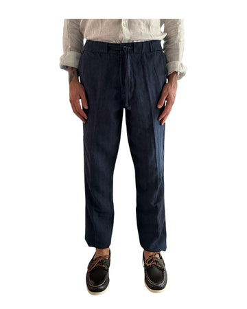 Pantalone misto lino Blue Navy AU25S31PA PA1432 NAVY BLUE Alley docks 