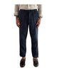 Navy Blue Linen Blend Trousers