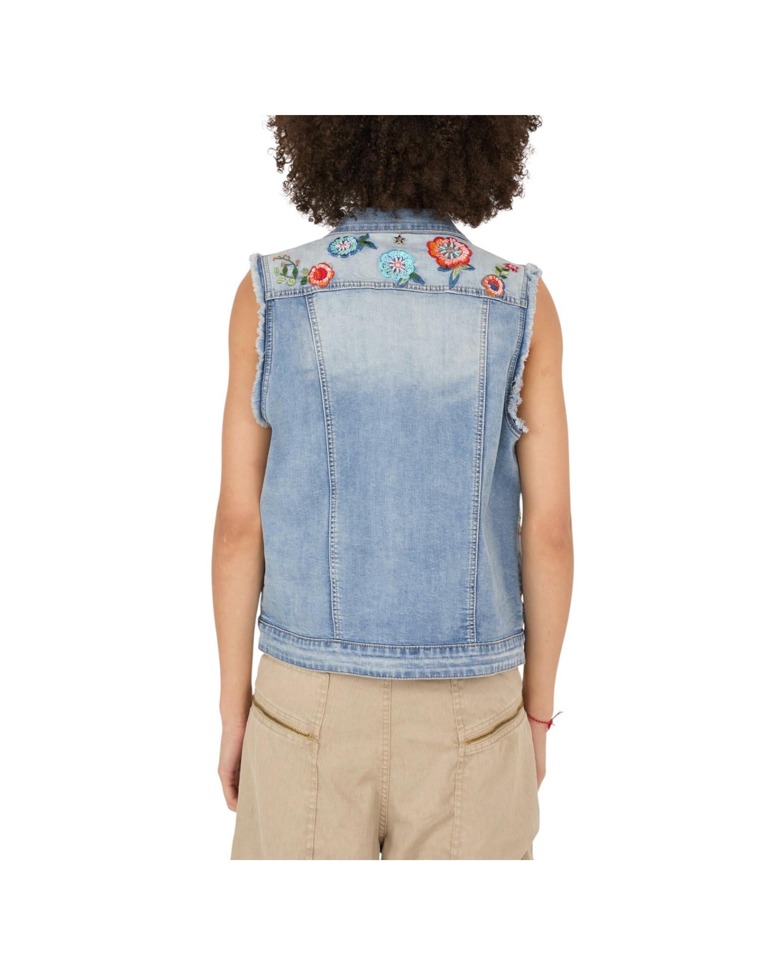 Gilet con ricami Denim D39V1346 DENIM SOUVENIR 
