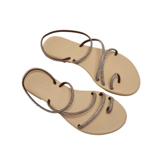 Flat Ring Sandals con strass beige RING001 00835L MC2 SAINT BARTH 