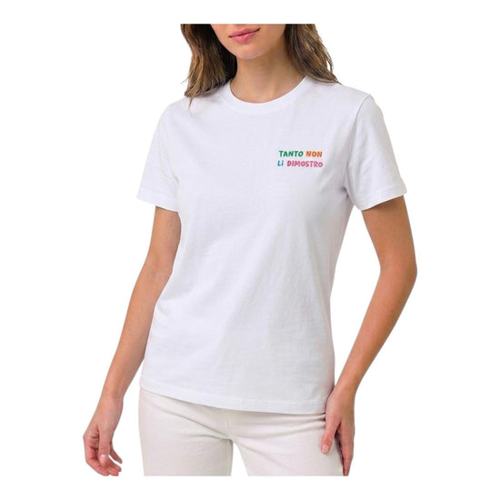 T-shirt in cotone con ricamo Tanto non li dimostro EMI0001 09631L MC2 SAINT BARTH 