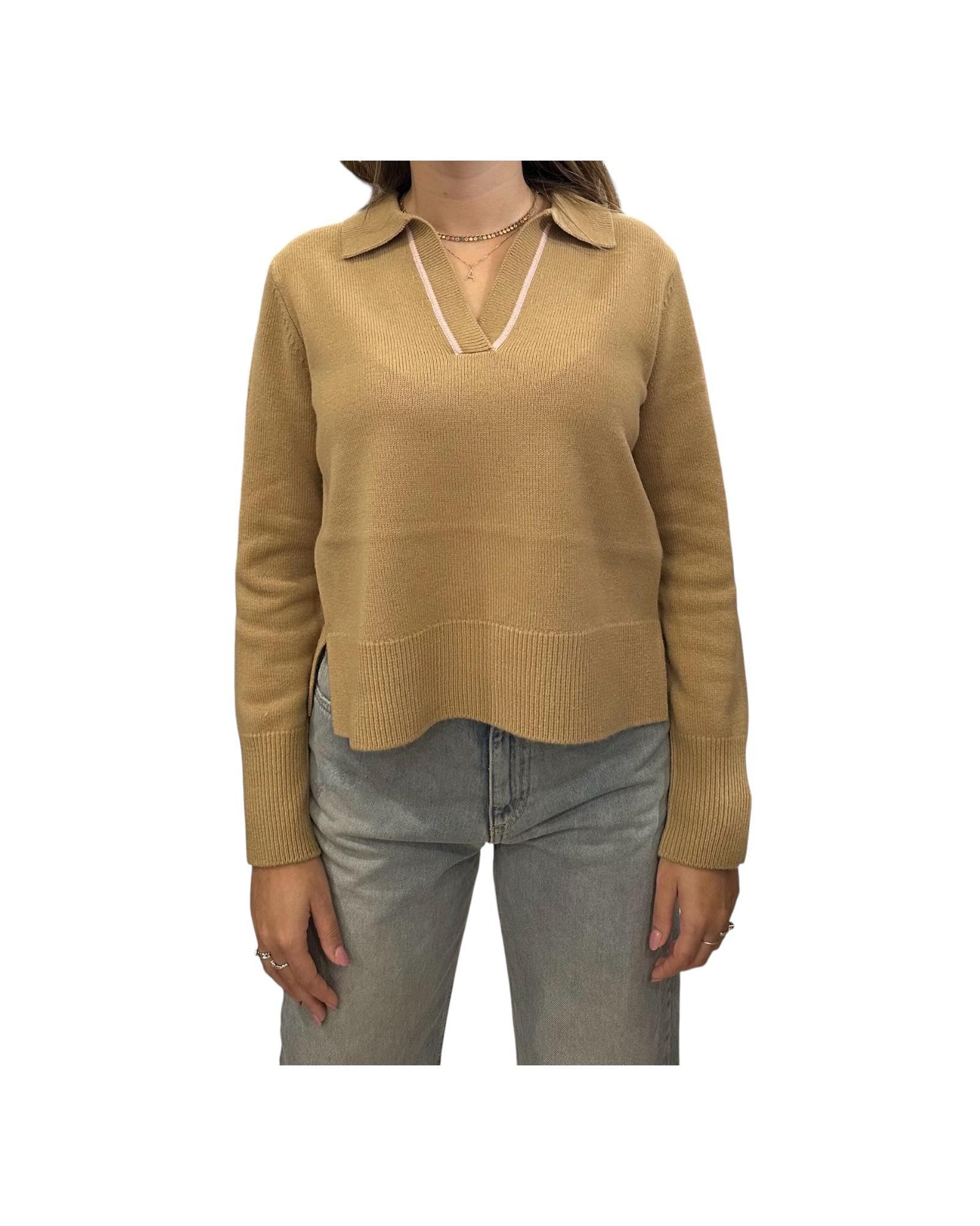Maglione in Lana Merino Beige MS32 0003 Since're Paris 