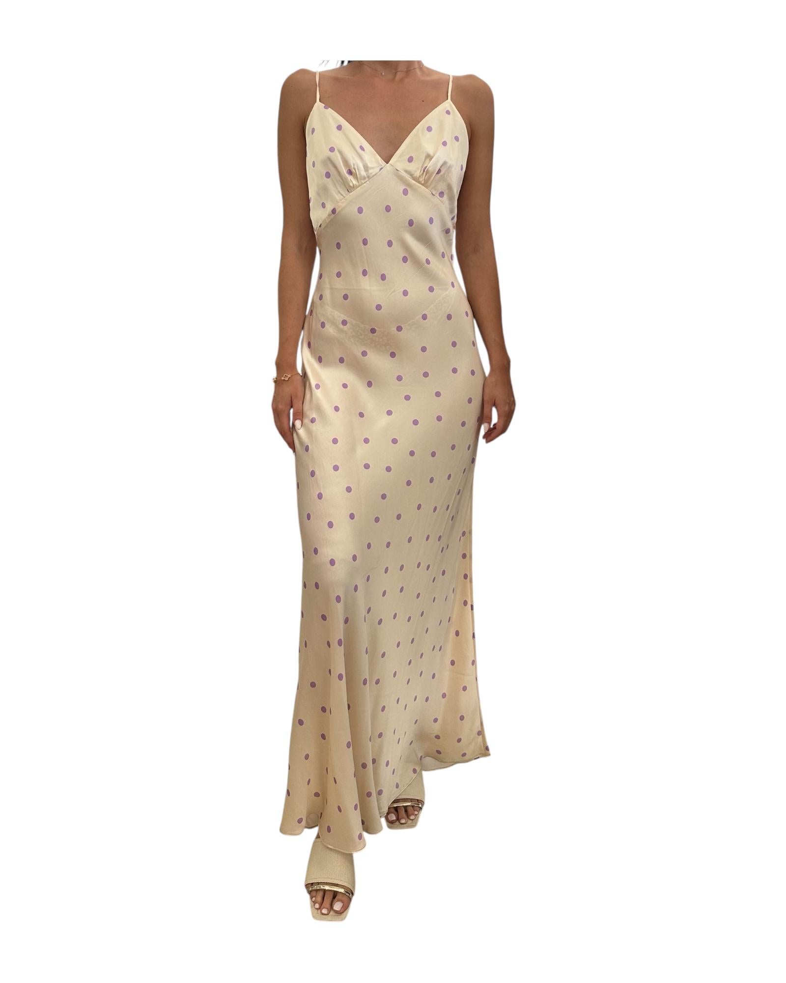 Abito lungo in seta con pois RAV001 05042F MC2 SAINT BARTH