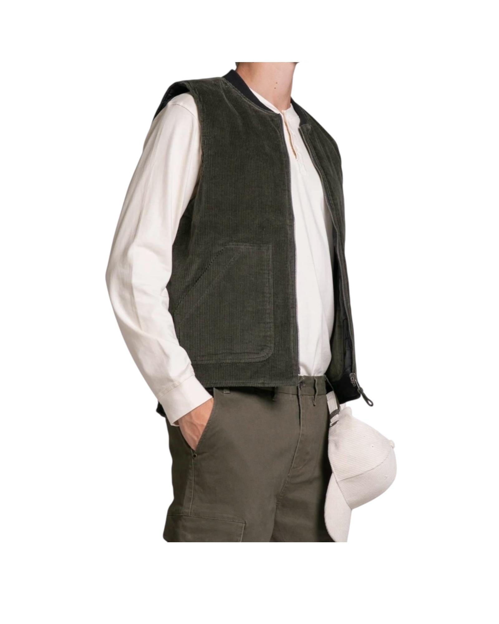 Gilet Martin reverse in corduroy Green MARTIN V05C06 IMPURE 