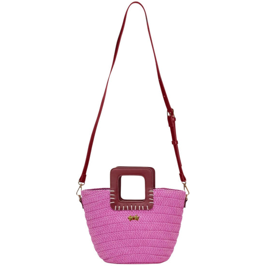 Mini bag in paglia Fucsia SW0025 FUXIA F**K 
