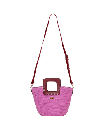 Mini bag in paglia Fucsia SW0025 FUXIA F**K 