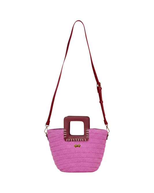 Mini bag in paglia Fucsia SW0025 FUXIA F**K 