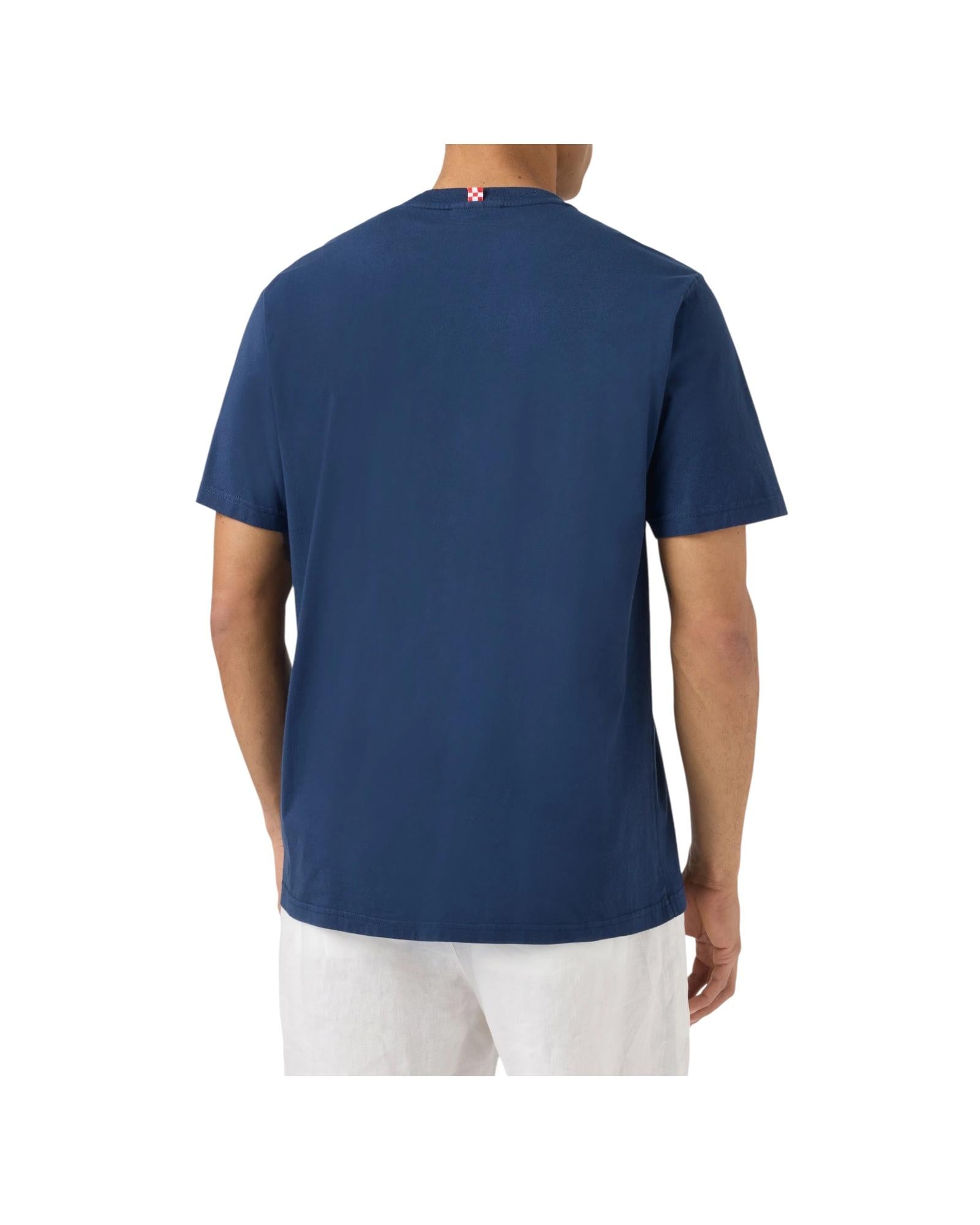 T-shirt Portofino blu con ricamo Mi Piacciono Le Bionde POT0001 04428L MC2 SAINT BARTH 