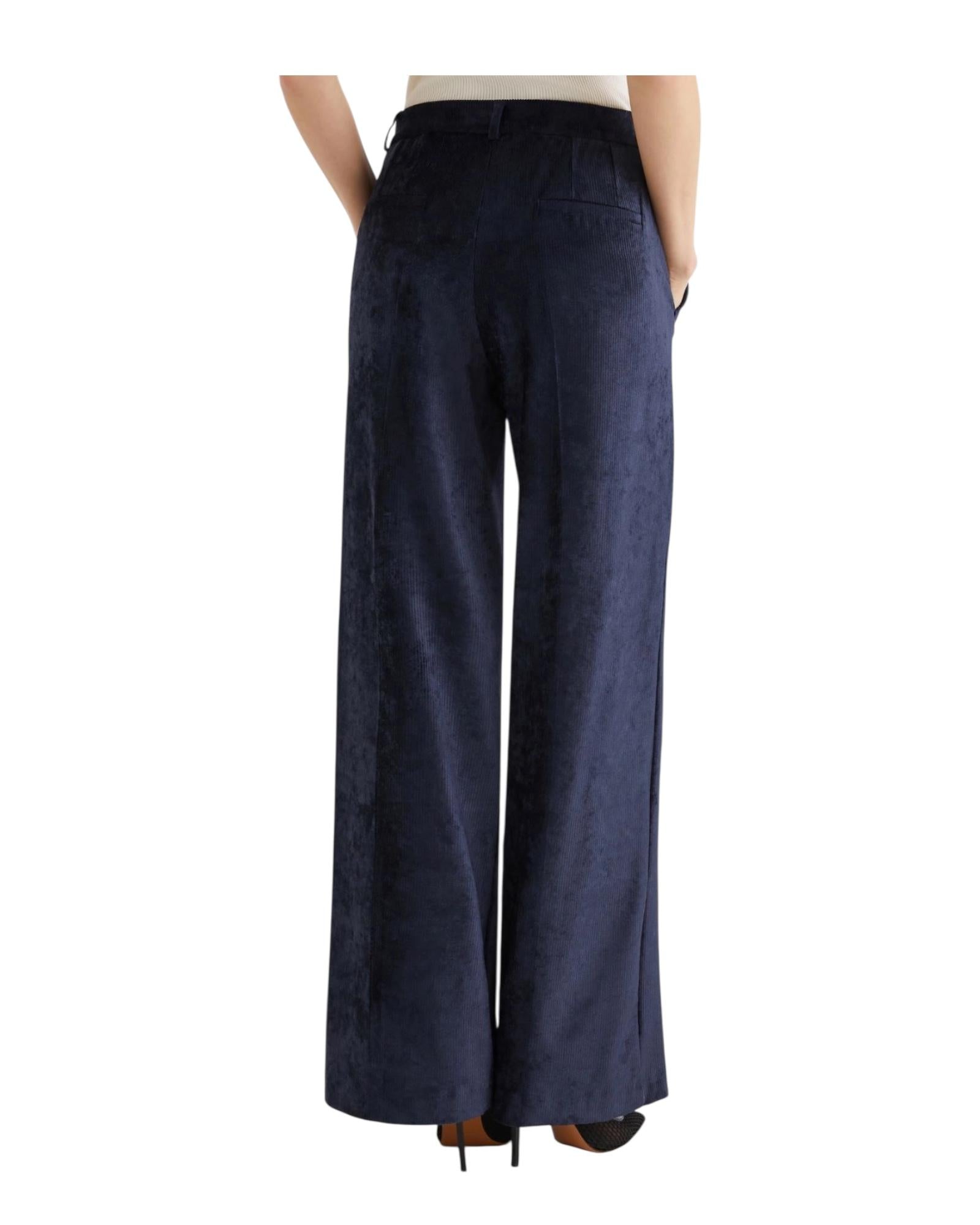Pantalone dritto in velluto a coste Blu AVANA 003 MARELLA 