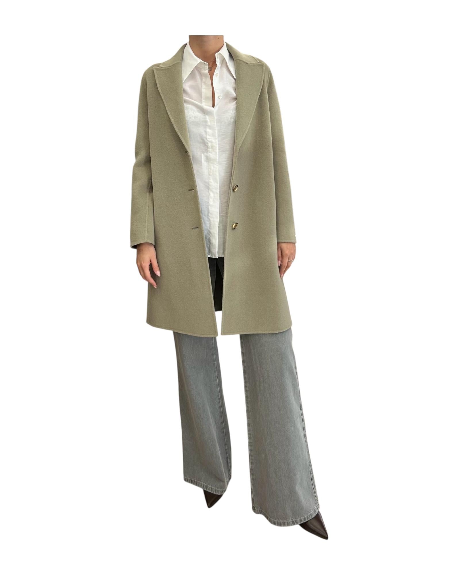 Cappotto in double di misto lana Verde menta POLKA 008 MARELLA 