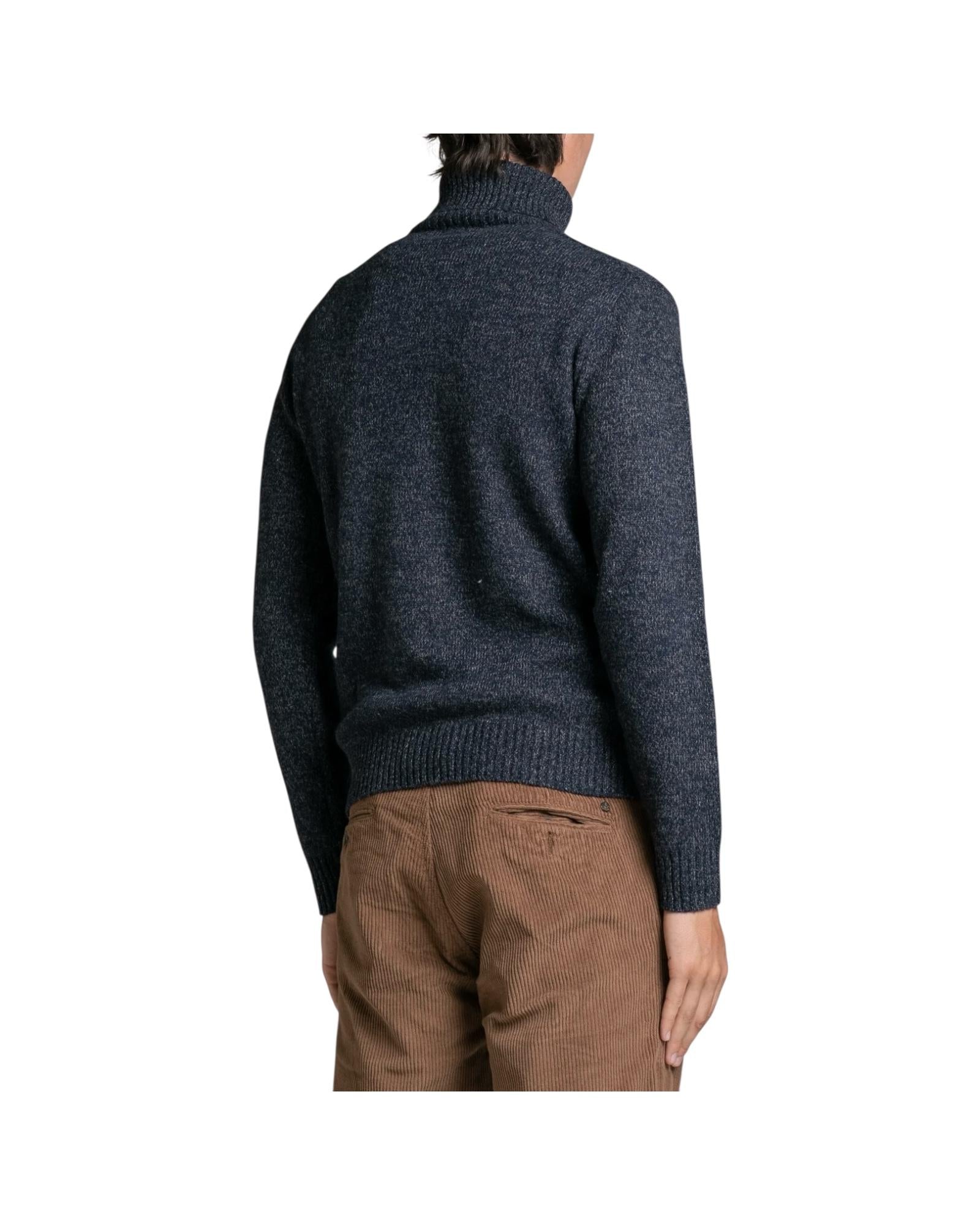Maglione collo alto in moulinè Navy JOHN WN7C01 IMPURE 