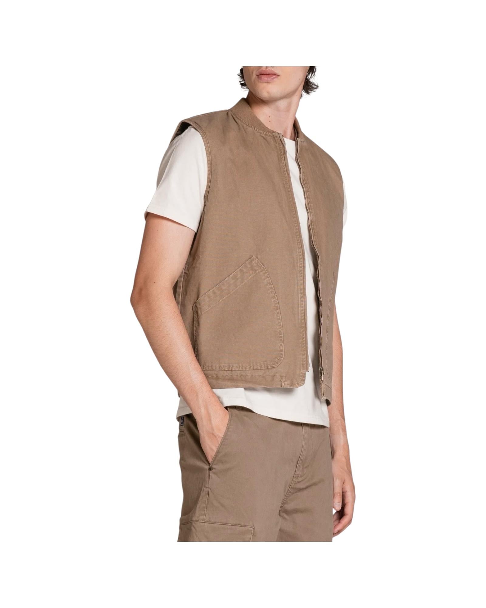 Gilet in canvas Kaki TERRY CNV224 IMPURE 