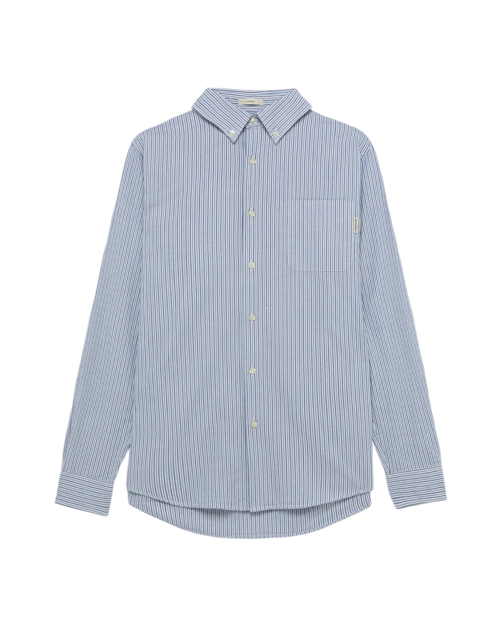 Camicia Uomo Oxford in cotone washed stripe washed blue baby. RRU90059CK670124 C0350 ROY ROGER'S 