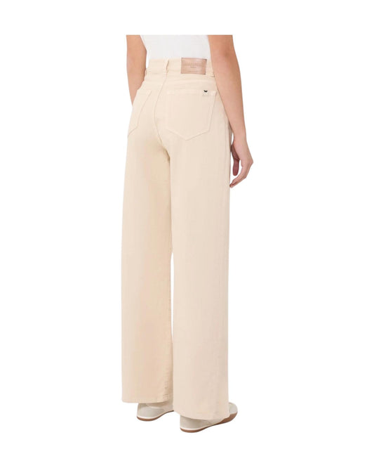 Pantalone Wide leg in drill di cotone Beige MEDINA 012 MAX MARA WEEKEND 