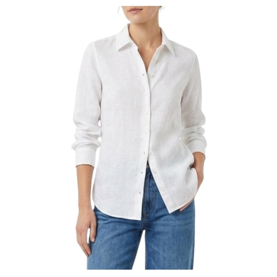 Camicia Donna in lino Bianco D050 PAOLA 1 BASTONCINO 