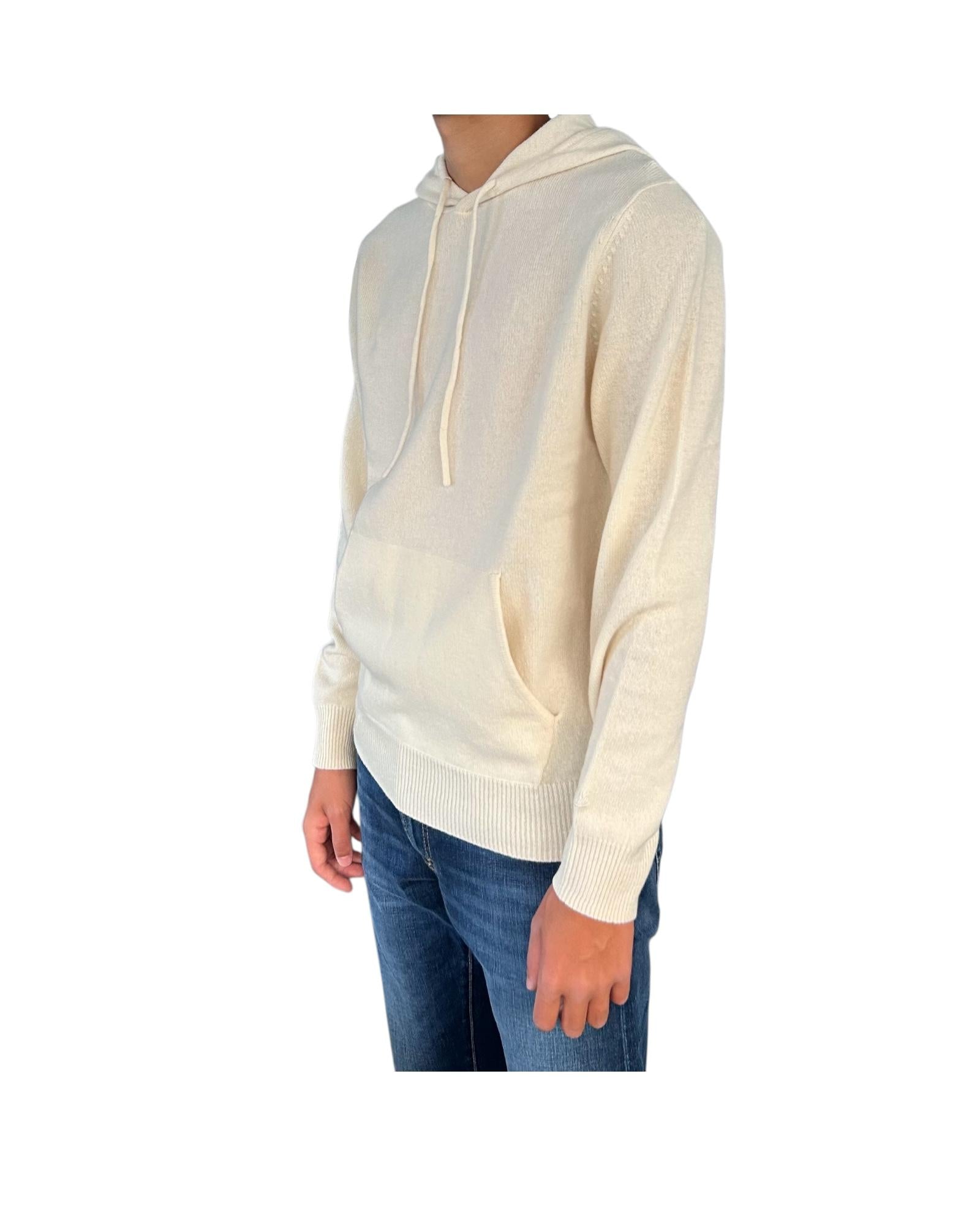 Maglione con cappuccio in lambswool Panna MAH0002 00040I MC2 SAINT BARTH 