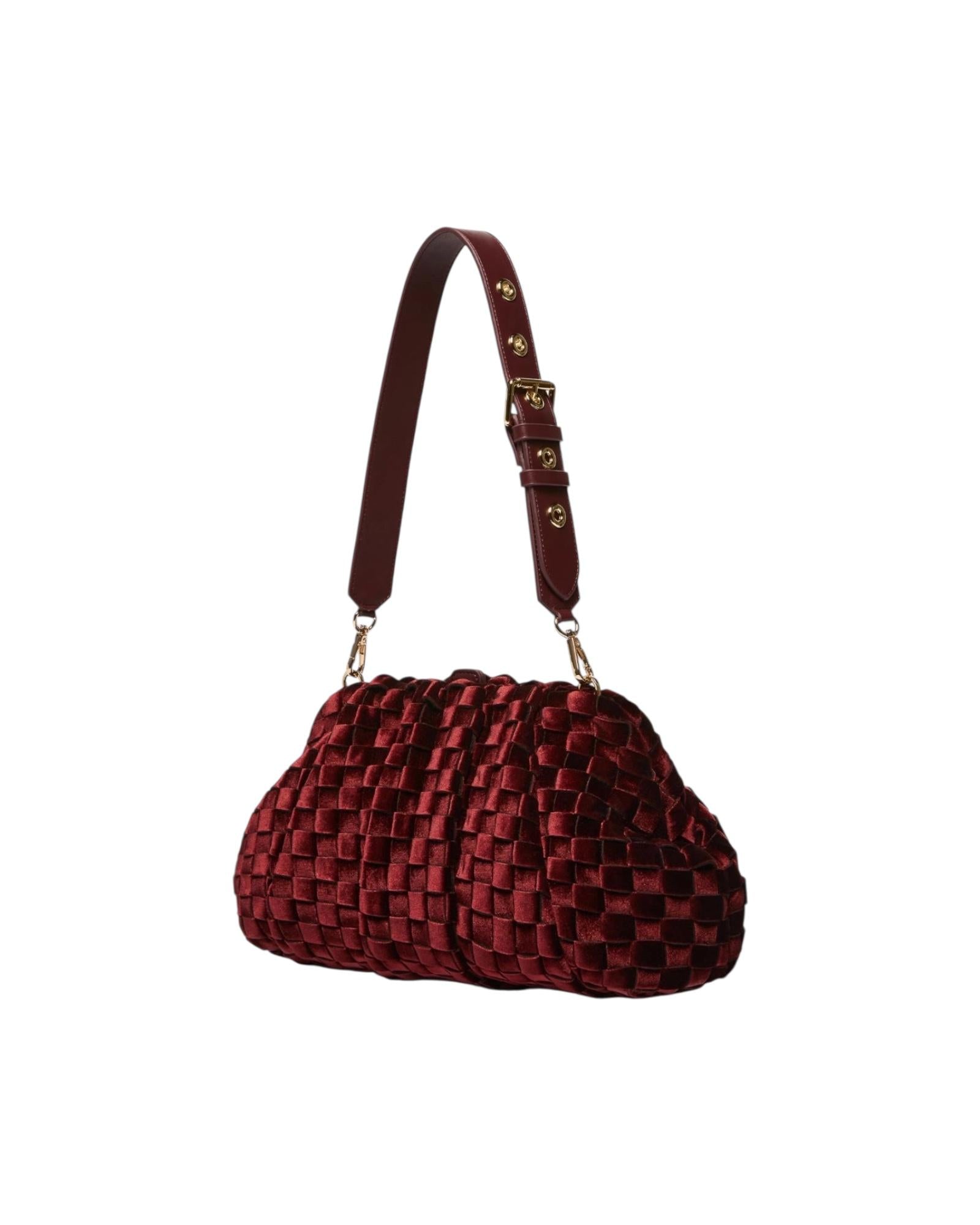 Pochette morbida in velluto intrecciato Bordeaux POLDER 002 MARELLA 