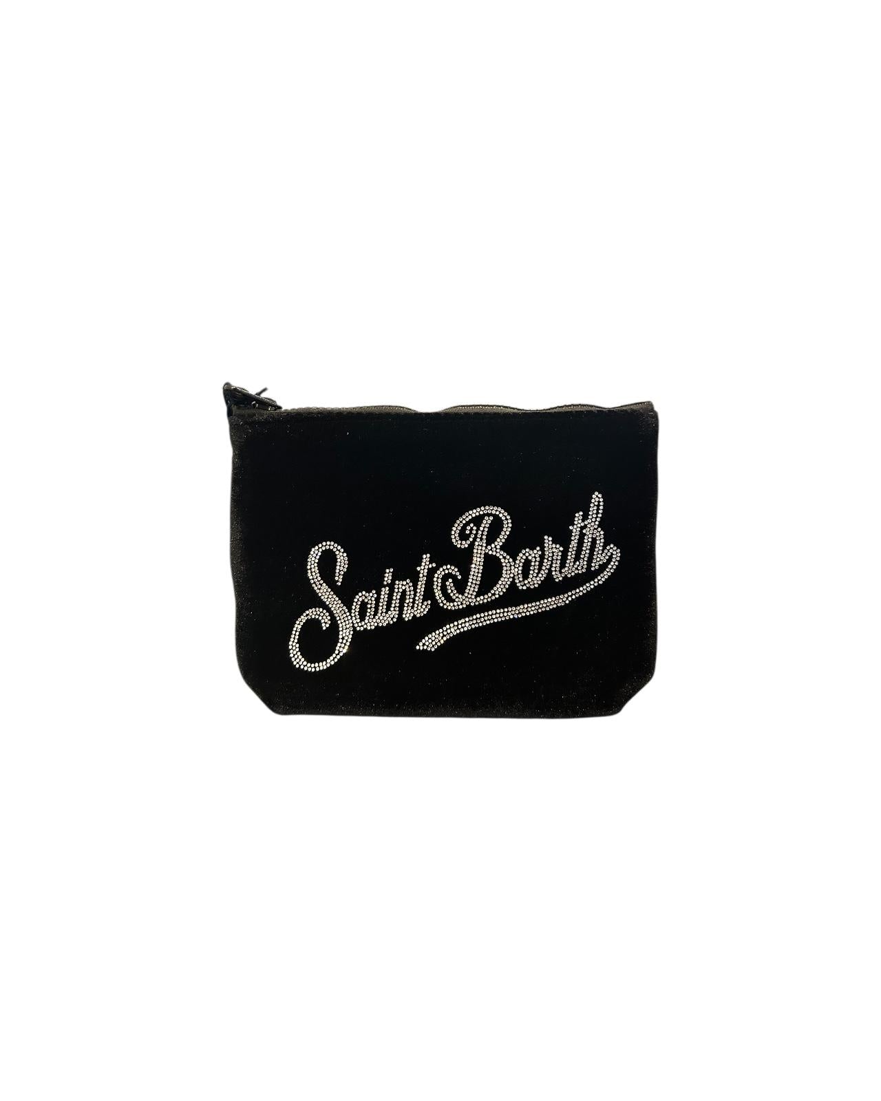 Pochette Aline Velvet strass Nero ALI0014 00703I MC2 SAINT BARTH 