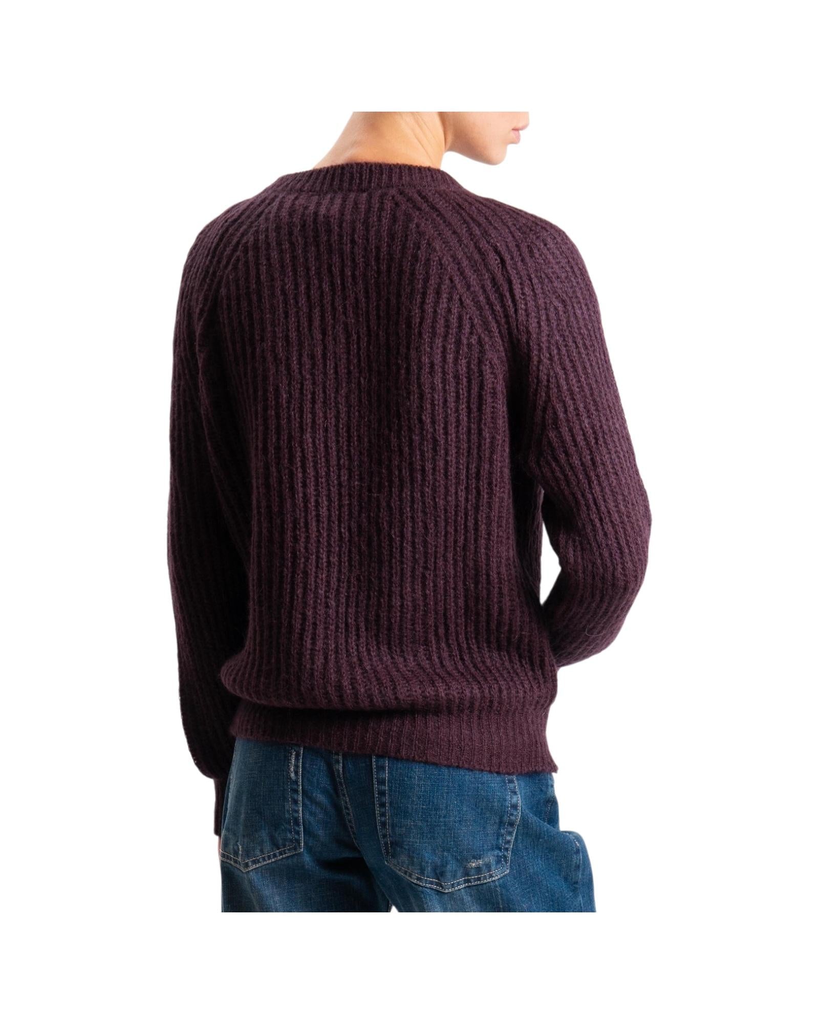 Maglione mohair a coste inglesi Prugna 55086F PRUGNA VICOLO 