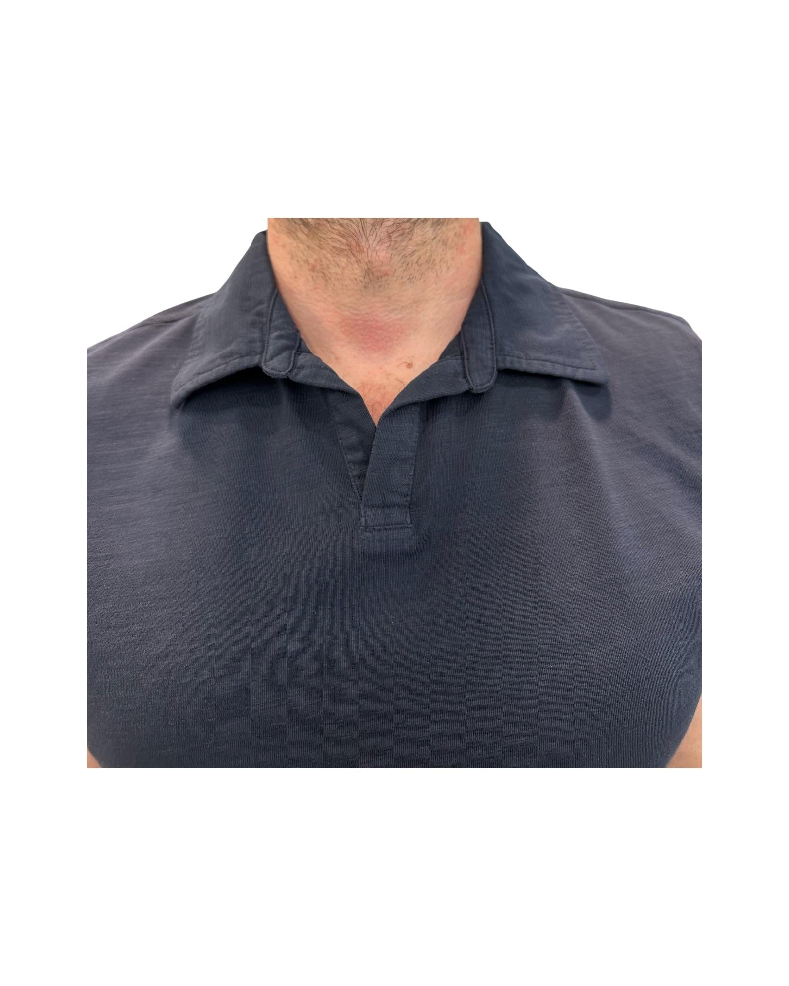 Polo Uomo long Island Fiammata senza bottoni, navy. 2006 NAVY BL'KER 