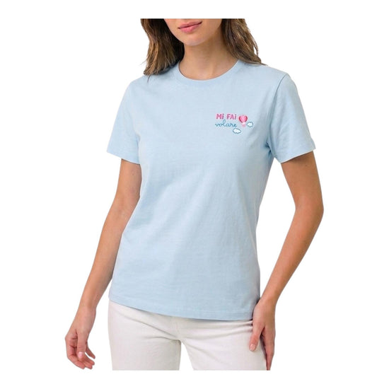 T-shirt in cotone con ricamo Mi fai volare EMI0001 01097L MC2 SAINT BARTH 