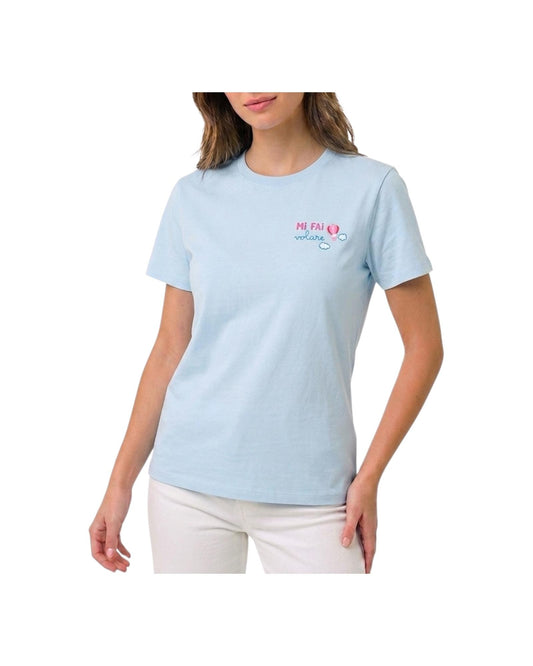 T-shirt in cotone con ricamo Mi fai volare EMI0001 01097L MC2 SAINT BARTH 