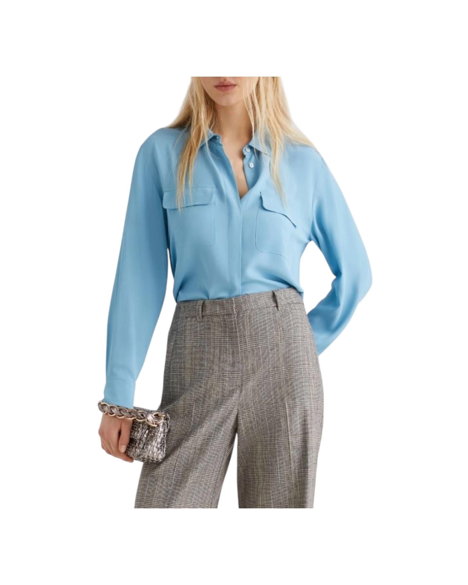 Camicia in misto seta Celeste CALABRA 003 MARELLA 