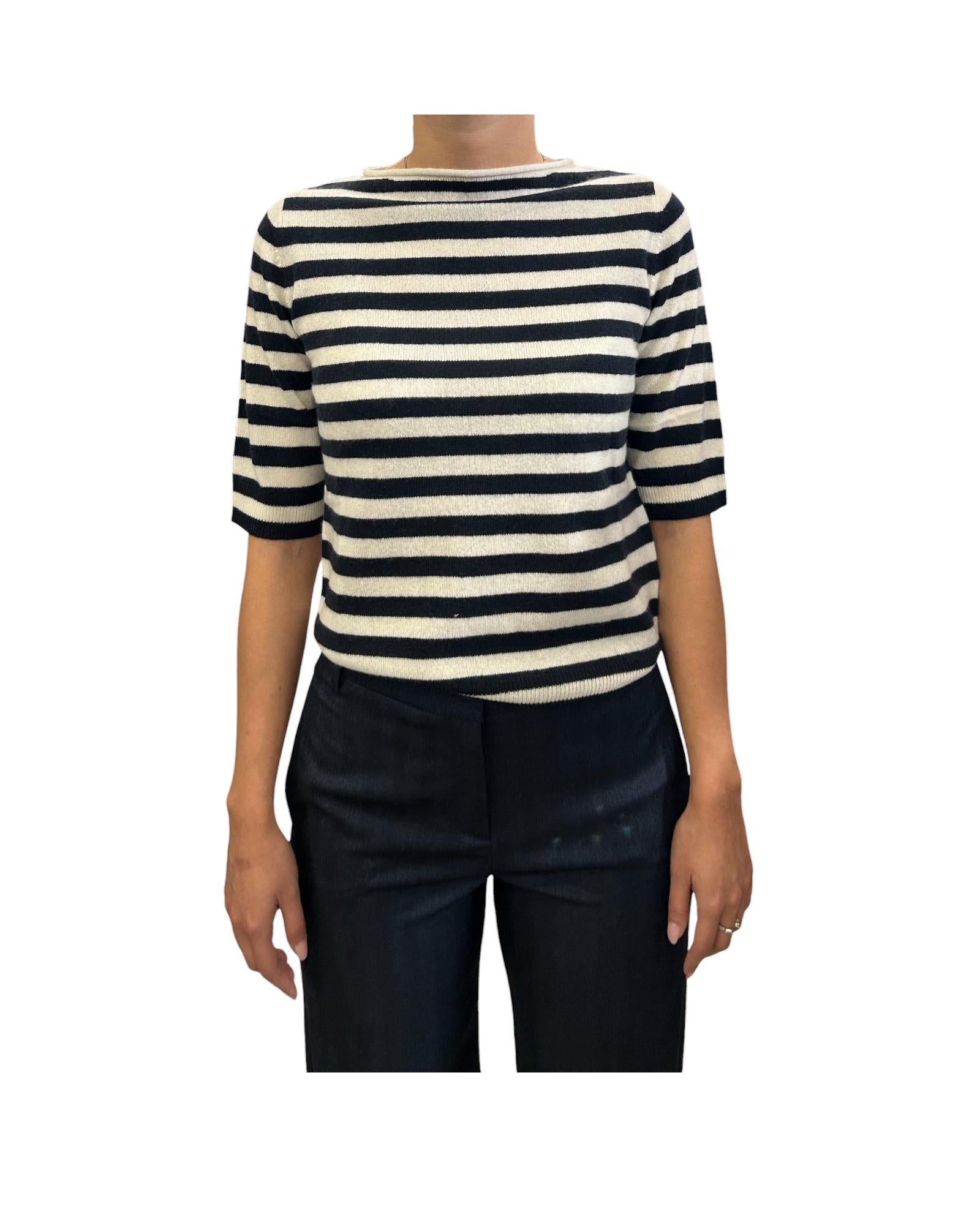 Maglia in cachmere righe Bianco blu MANTO 010 MARELLA