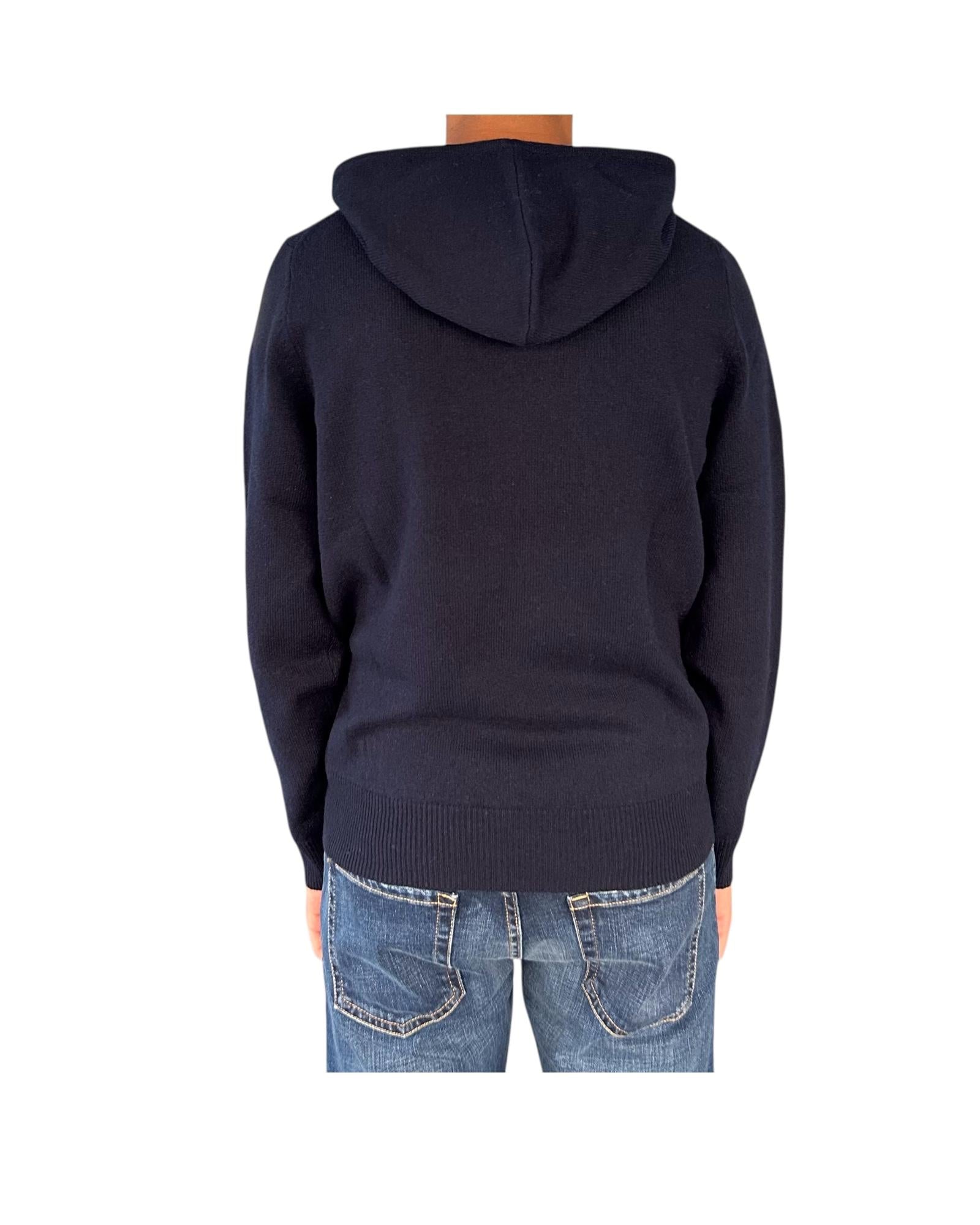 Maglione con cappuccio in lambswool Blu MAH0002 00063I MC2 SAINT BARTH 