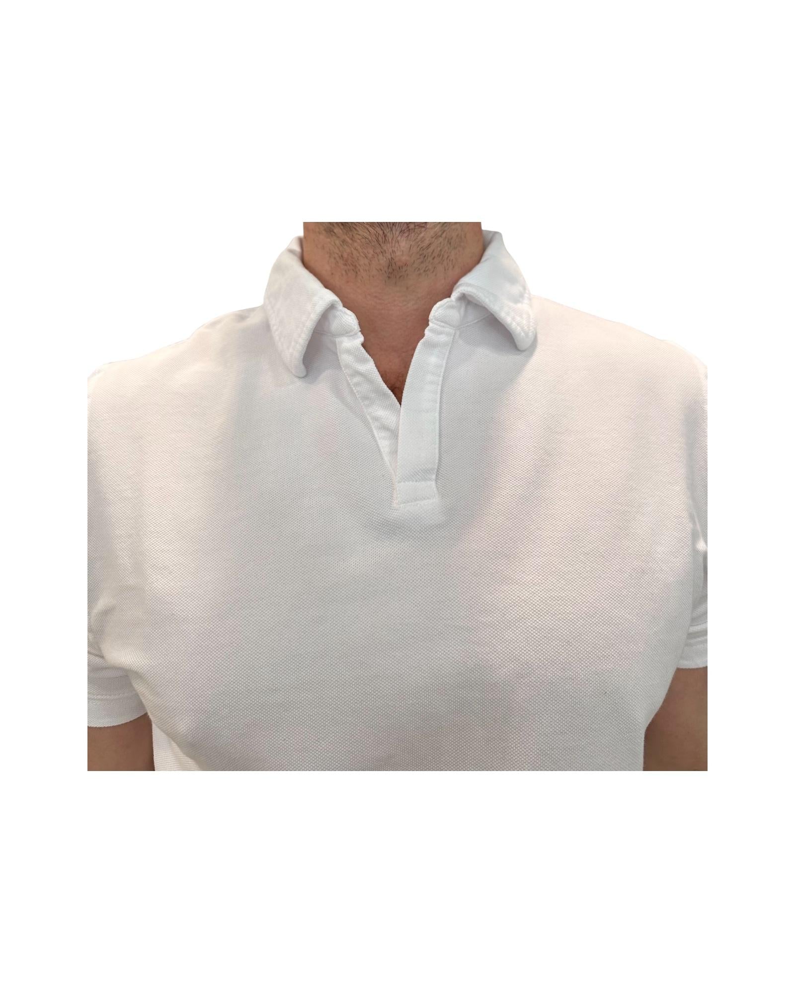 Polo uomo Rockland White Piquet senza bottoni 2005 WHITE BL'KER 
